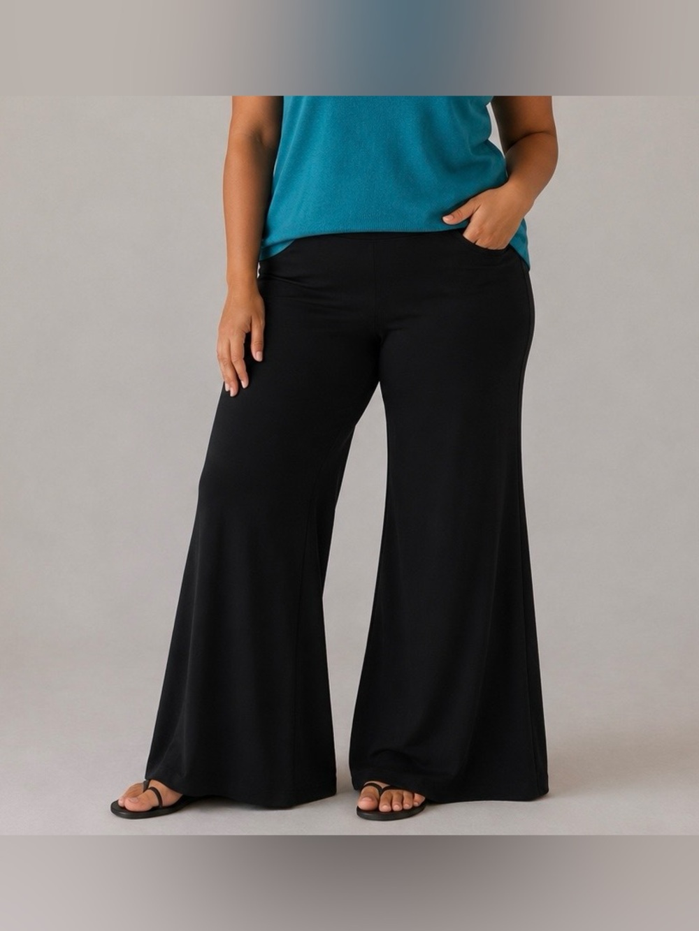 NEW No Boundaries Women’s Plus Black Stretch Wide Leg Palazzo Pant Pull-On XXL